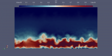3D numerical simulations of flows over curved boundaries