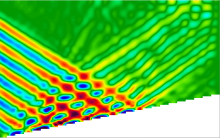 Reflection of internal waves from a sloping boundary